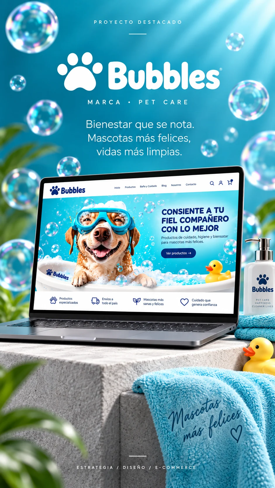 Portada vertical del proyecto Bubbles