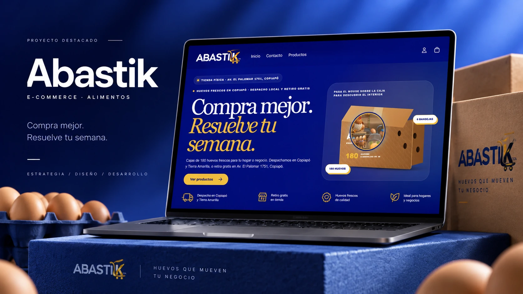 Proyecto de tienda online Abastik presentado en un notebook